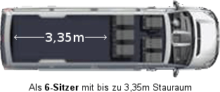 Tourbus 6-Sitzer - 3,35 m Stauraum - AVM Autovermietung München
