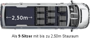 Tourbus / Bandbus 9-Sitzer mit 2,50 m Stauraum - mieten in München bei AVM